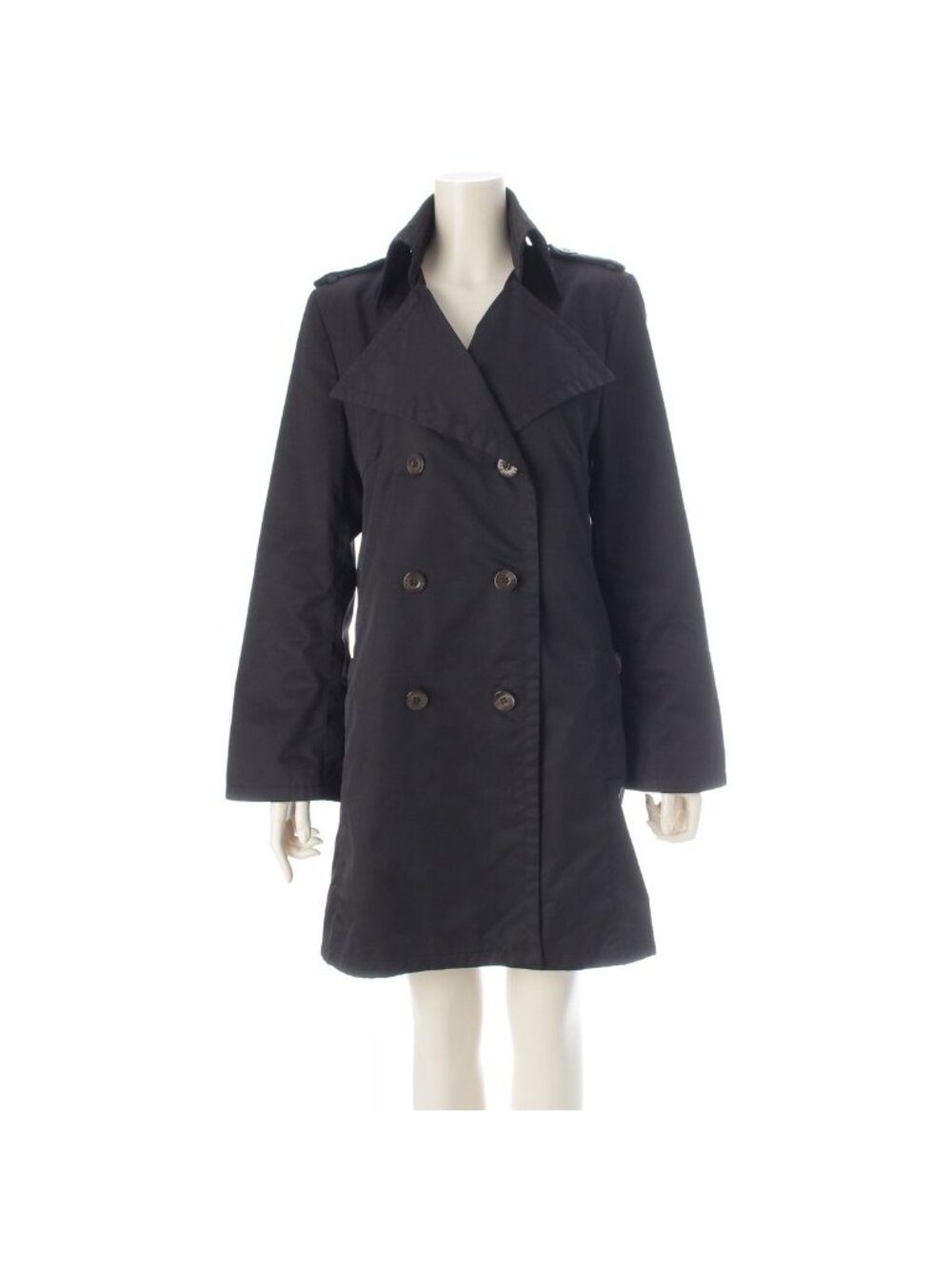 Gucci Tom Ford Era Logo Button Trench Coat Spring Black 42